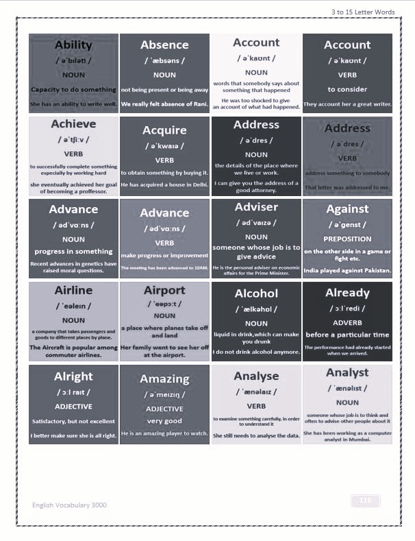 English Vocabulary 3000 [B&W]